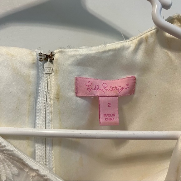 Lilly Pulitzer Nicci White Pinwheel Organza Pearl Dress - Picture 6 of 11